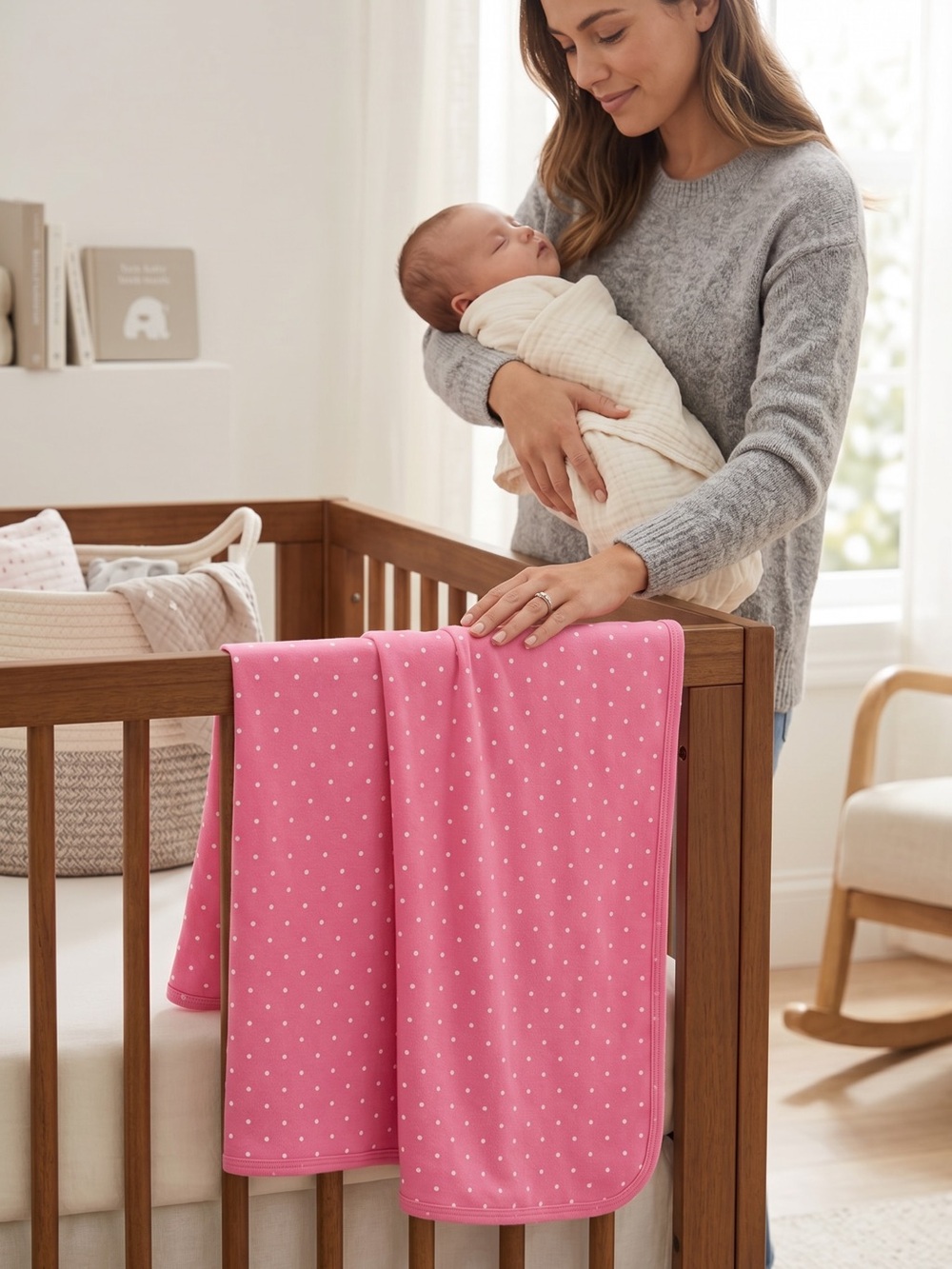 Carter's Pink Polka Dot Baby Blanket